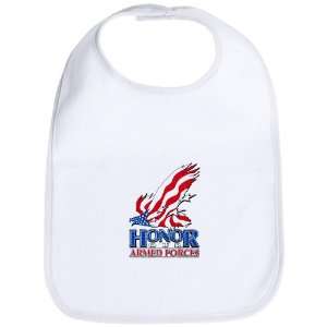  Baby Bib Cloud White Honor Our Armed Forces US American 