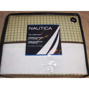  NAUTICA Tattersall Full Size 4 piece Sheet Set Green/Plaid 