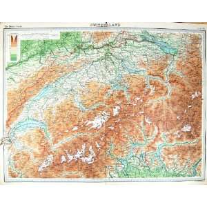   Antique Map Switzerland Bern Lago Maggiore Como