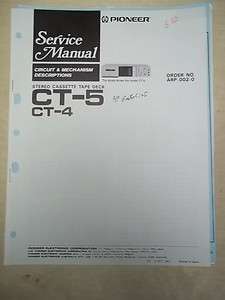   Service/Repair Manual~CT 4/5 Cassette Tape Deck Mechanism~Original
