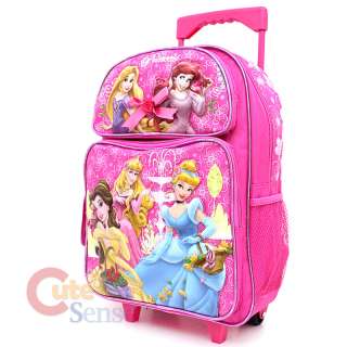 Disney Princess w/ Tangled Large School Roller Backpack Lunch Bag Set