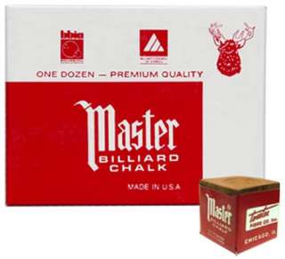 Master TAN/CAMEL Pool Billiard Cue Stick Chalk 12 Pack  