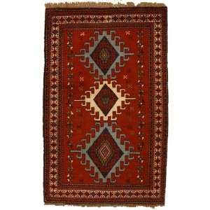   Red Persian Hand Knotted Wool Ghoochan Rug Furniture & Decor