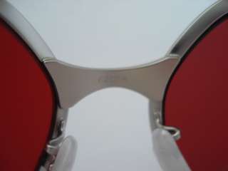   peoples op 523 sunglasses with silver frame and blood red lenses