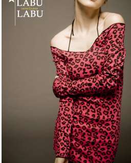 SEXY Leopard design Shoulder Off Top/T Shirt /Mini dress *08  