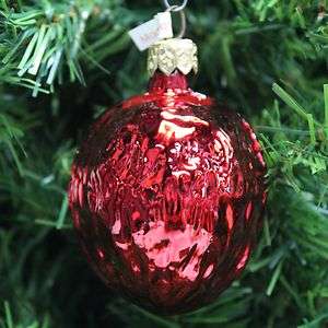   BLOWN & PAINTED POLISH MERCURY GLASS WALNUT CHRISTMAS ORNAMENT  