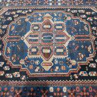  hand made area rug origin persia design baktiary material wool blue 