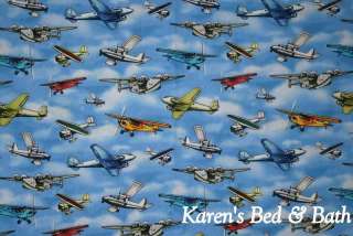 Airplanes Planes Boys Clouds Blue Sky Curtain Valance  