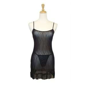  Exposed by Magic Silk Wavy Line Mesh Chemise and G String 