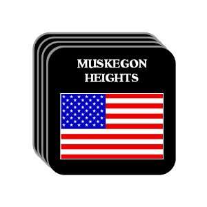  US Flag   Muskegon Heights, Michigan (MI) Set of 4 Mini 