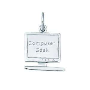  Sterling Silver Computer Geek Charm Jewelry