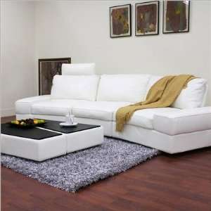  Baxton Studio Midori Leather Modern Sectional Sofa Set 