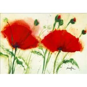  Marthe 39.4W by 27.6H  Coquelicots au vent II CANVAS 