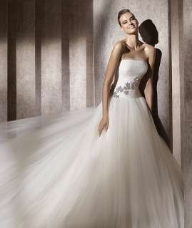   Strapless Appliqued Puffy Wedding Dress 2012 Bridal Gown Size Free New