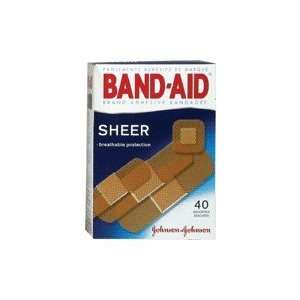Johnson And Johnson Band Aid Sheer Adhesive Bandages Assorted   40 Ea.