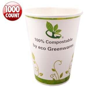   12 Oz Compostable PLA Paper Hot Cups 1000 Ct 