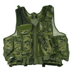 Deluxe Tactical Vest w RH Pistol Gun Holster Pouches Belt Digital 