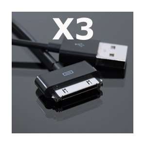 3 x 3Ft BLACK USB Charging Cable for ALL iPhone iPad iPod 