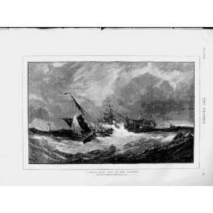   1873 Ship Wreck Stormy Sea English Channel Edwin Hayes