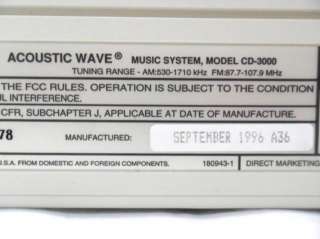Bose Acoustic Wave Music System Series III Model CD 3000 CD AM/FM 
