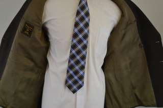 Vintage Botany 500 Mens Brown Pinstripe D. Breasted 2pc Suit 40R Flat 