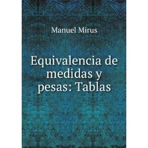    Equivalencia de medidas y pesas Tablas. Manuel Mirus Books