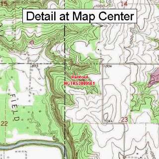  USGS Topographic Quadrangle Map   Rantoul, Kansas (Folded 