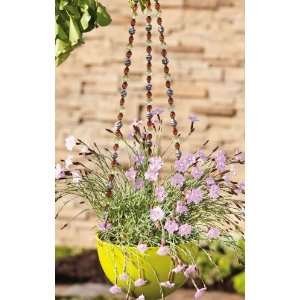  Yellow and Brown Beaded Flower Pot Hanger Patio, Lawn 