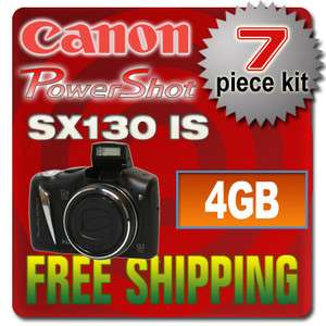 Canon PowerShot SX130 IS (Black) + 4GB Memory & More 610074552642 