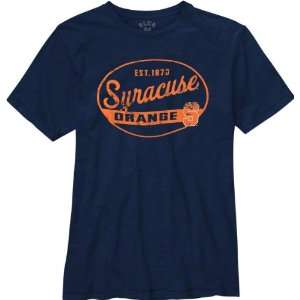  Syracuse Orange Navy Whiffle Dyed Slub Knit T Shirt 