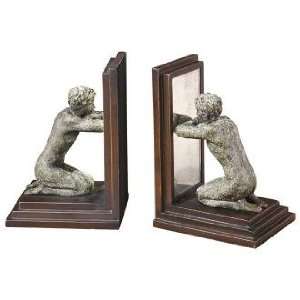  Set of Two Gazing Figures Mirror Image Bookends