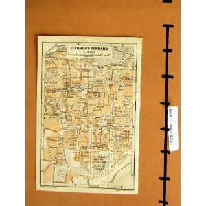    MAP 1906 STREET PLAN CLERMONT FERRAND FRANCE JARDIN