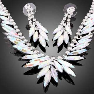 Swarovski Crystal Gold GP fashion necklace earrings Set  