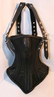 Black Lacing Leather Neck Corset, Head Harness, Collar  