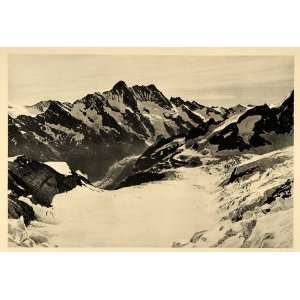  1938 Switzerland Mountains Swiss Eismeer Station View 