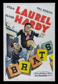 BRATS * LAUREL AND HARDY 1930 1SH ORIGINAL MOVIE POSTER  