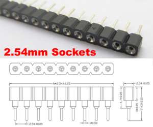5x Strip Tin PCB Panel IC Breakable 40pin Header Socket  