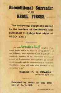 1916 Easter Rising Surrender Padraig Patrick Pearse Irish Republican 