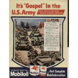   Servicing  1945 Mobilgas / Mobiloil Ad, A5736A. 19450820