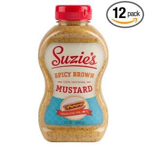 Suzies Mustard, Spicy Brown, 12 Ounce Grocery & Gourmet Food