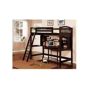   87879100925 Twin over Desk Bunkbed in Cappucino