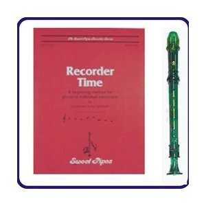  Green Candy Apple Recorder & Recorder Time Book Musical 