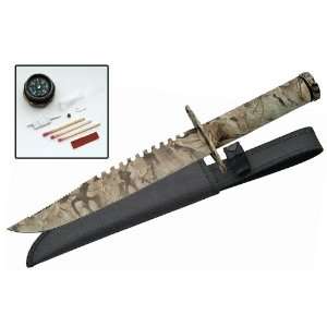  Survival Knife Green Camo Hunting Knives Sports 