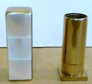 Mother of Pearl & Goldtone Lipstick Tube Holder Empty  