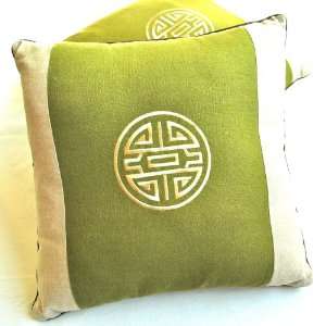   Cotton Sofa Pillow Cover  Chinese Fortune & Lotus Flower Symbol Home