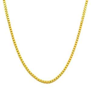    14k Gold Overlay Sterling Silver Box Chain Necklace Jewelry