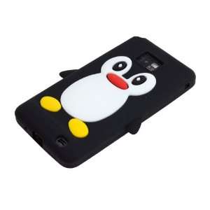   Penguin Silicone Soft Case Cover For Samsung Galaxy S2 i9100 Black