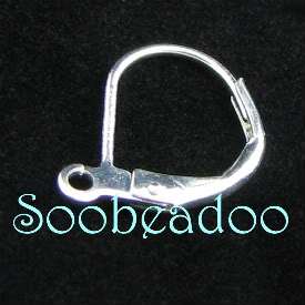 100 Silver Leverback Earwire with ring (lead free)  