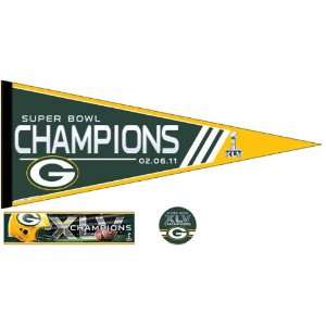  Green Bay Packers Super Bowl XLV 45 Champs Pennant + Fan 