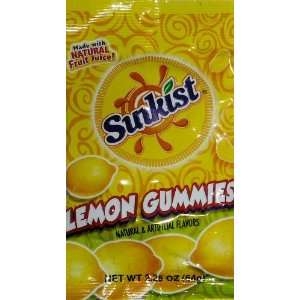 Sunkist Lemon Gummies, Made with Natural Fruit Juice, 2.25 Oz / 64 Gr 